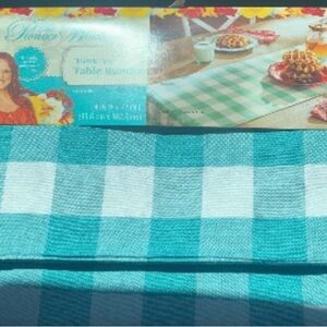 Pioneer Woman Teal Checkered Table Runner